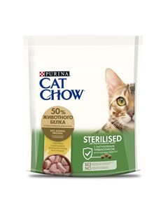 Сухой корм для стерилизованных кошек и кастрированных котов свысоким содержанием домашней птицы 400  Cat chow