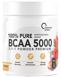 BCAA 5000 Powder клубника 200 г Optimum system
