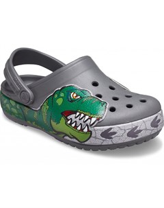 Сабо для мальчиков Kids Fun Lab Dino Band Lights Clog Slate Grey Crocs