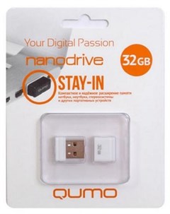 Флешка USB 32Gb NanoDrive USB2 0 белый QM32GUD NANO W Qumo