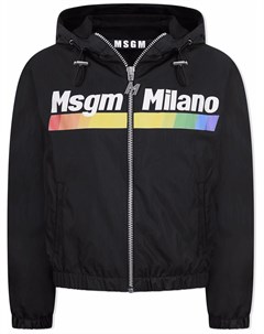 Непромокаемая куртка с капюшоном и логотипом Msgm kids