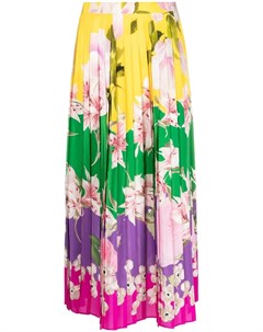 Плиссированная юбка миди с цветочным принтом Valentino