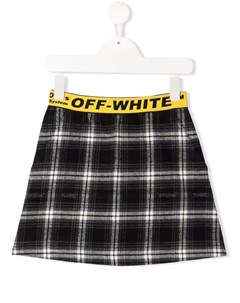 Клетчатая мини юбка с логотипом Off-white kids