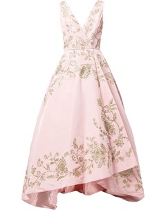 Шелковое платье с цветочной вышивкой Oscar de la renta