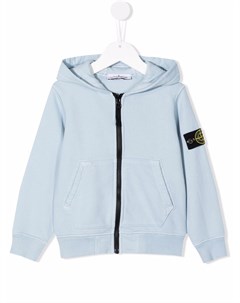 Худи на молнии с нашивкой логотипом Stone island junior