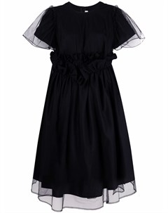 Расклешенное платье миди со вставкой из тюля Comme des garçons noir kei ninomiya