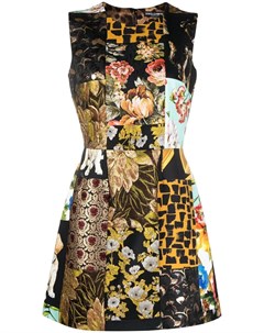 Жаккардовое платье мини со вставками Dolce&gabbana