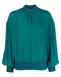Креповая блузка с высоким воротником и сборками Boutique moschino