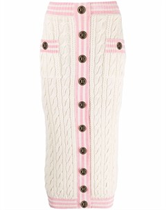 Трикотажная юбка с контрастной окантовкой Balmain
