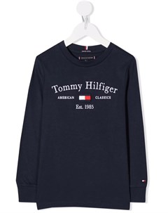 Толстовка из органического хлопка с вышитым логотипом Tommy hilfiger junior