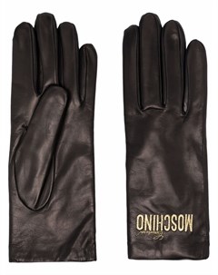 Перчатки с вышитым логотипом Moschino
