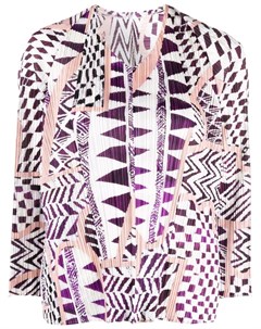 Плиссированная блузка с геометричным принтом Pleats please issey miyake