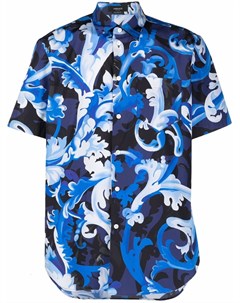 Поплиновая рубашка с принтом Baroccoflage Versace