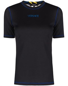 Футболка с контрастной строчкой и логотипом Versace