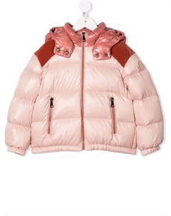 Пуховик с логотипом металлик Moncler enfant