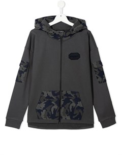 Худи на молнии с нашивкой логотипом Emporio armani kids