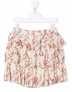 Ярусная юбка мини с цветочным принтом Miss grant kids