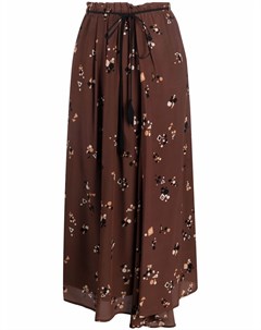 Шелковая юбка миди с цветочным принтом Alysi
