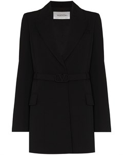 Однобортный пиджак с поясом и логотипом VLogo Signature Valentino