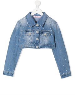 Укороченная джинсовая куртка с кристаллами Miss blumarine