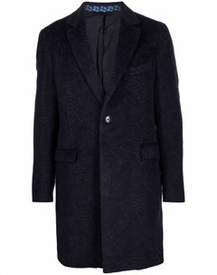 Однобортное жаккардовое пальто с узором пейсли Etro