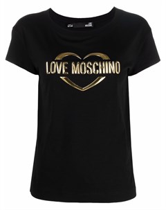 Футболка с логотипом металлик Love moschino