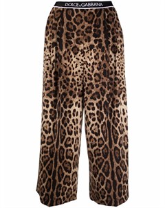 Укороченные брюки с леопардовым принтом Dolce&gabbana