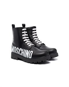 Ботинки на шнуровкой с логотипом Moschino kids