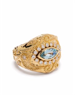 Кольцо Cashmere из желтого золота с аквамарином и бриллиантами Aurélie bidermann