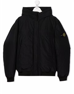 Пуховик с нашивкой логотипом Stone island junior