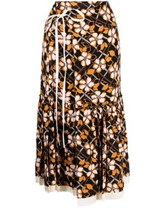 Плиссированная юбка с цветочным принтом Marni