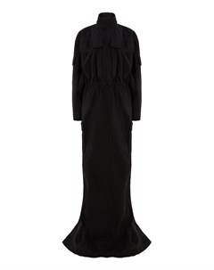 Черное объемное платье макси Balenciaga