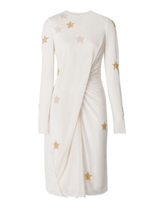 Кремовое платье с золотистыми звездами Burberry