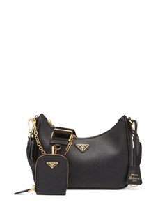 Черная сумка с золотистой фурнитурой Re Edition 2005 Prada