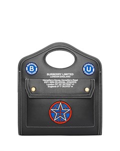 Черная миниатюрная сумка с аппликациями Pocket Burberry