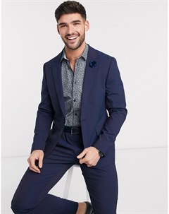 Сине фиолетовый облегающий пиджак wedding Asos design