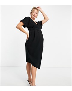 Черное платье миди с запахом ASOS DESIGN Maternity Asos maternity
