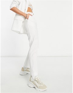 Белые льняные брюки сигареты Asos design