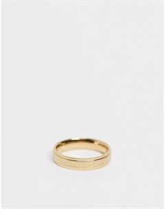 Золотистое широкое кольцо из нержавеющей стали с римскими цифрами Asos design