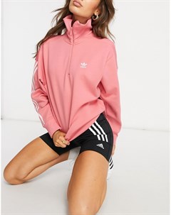 Розовый свитшот на короткой молнии с высокой горловиной Locked Up Adidas originals
