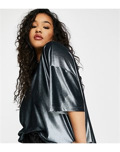 Бархатная oversize футболка ASOS DESIGN Curve Asos curve