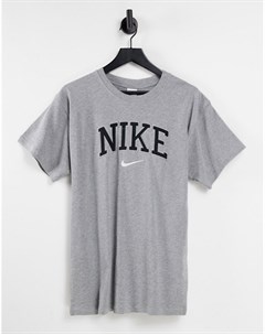 Серая oversized футболка бойфренда с логотипом Unisex Vintage Nike