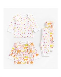 Пижамы Маленькие собачки 2 шт белый розовый Mothercare