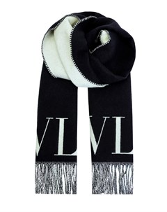 Шерстяной шарф с добавлением кашемира и макро принтом VLTN Valentino garavani