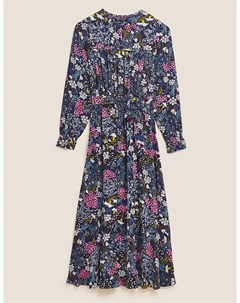 Платье миди с цветочным принтом и поясом на талии Marks Spencer Marks & spencer