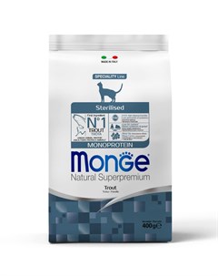 Monoprotein Sterilised Trout сухой корм для стерилизованных кошек с форелью 400г Monge