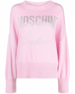 Джемпер с приспущенными плечами и логотипом Moschino