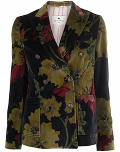 Бархатный пиджак с цветочным принтом Etro