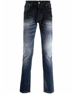 Узкие джинсы с эффектом разбрызганной краски John richmond