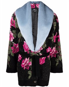 Пальто с поясом и цветочным принтом Blumarine